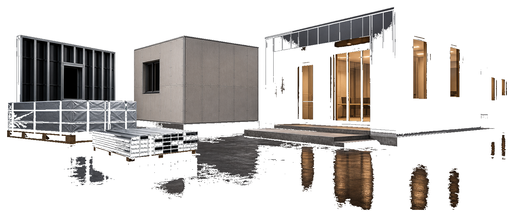 Industrialized housing delivery platform with panelized assemblies and completed housing